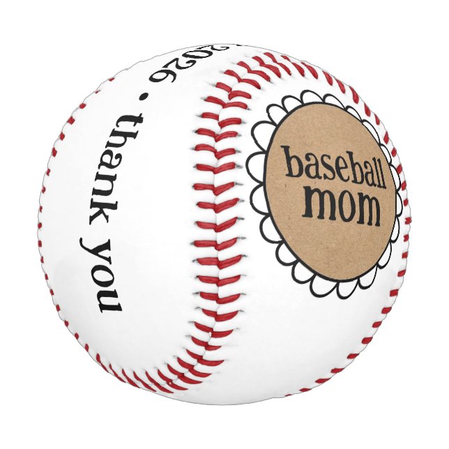 Dankeschön Baseballgeschenk für die Team-Mama Baseball (Schrägansicht)