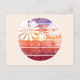 Dankeschön-Blumen bei Sonnenuntergang - Hellorange Postkarte