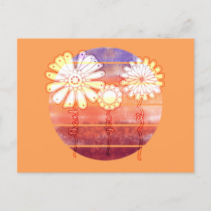 Dankeschön-Blumen bei Sonnenuntergang - Orange Pos Postkarte