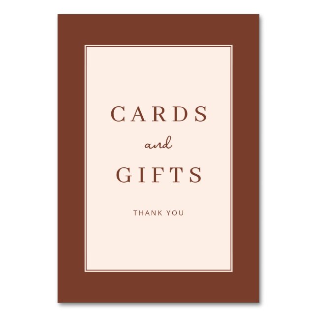 Dankeschön Brown Serif Karten und Geschenke Schild (Vorderseite)