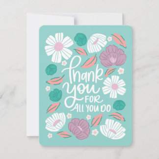 Dankeschön Card - Aquamarin Florals