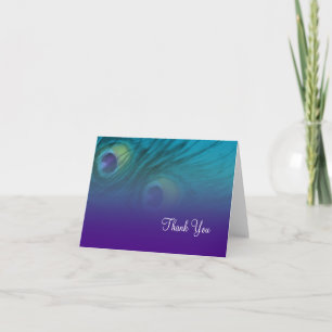 Dankeschön Card Lila Aquamarin Peacock Dankeskarte