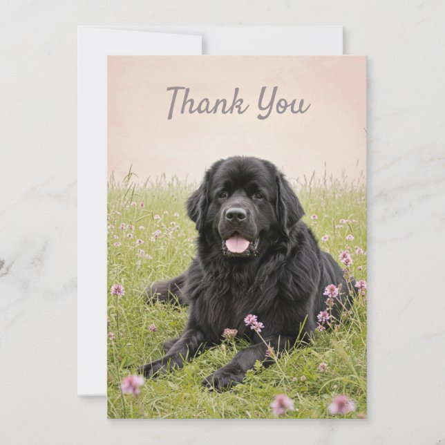 Dankeschön Card mit einem neugründlichen Hund Einladung (Vorderseite)