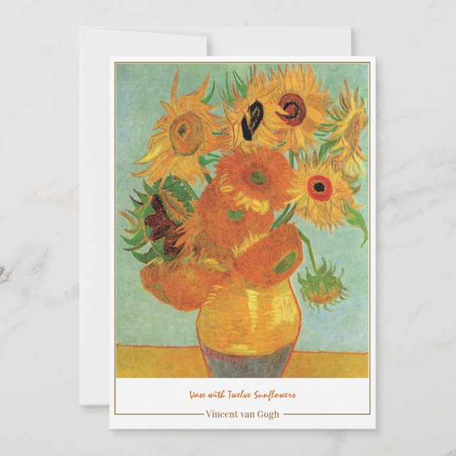 Dankeschön Card mit van Gogh Sunflowers Dankeskarte (Vorderseite)