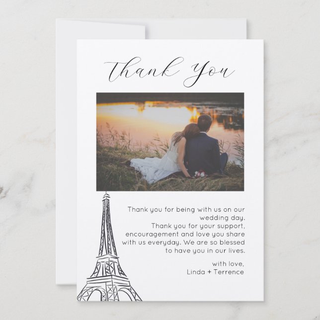 Dankeschön Card, Script danke Karte, Foto (Vorderseite)