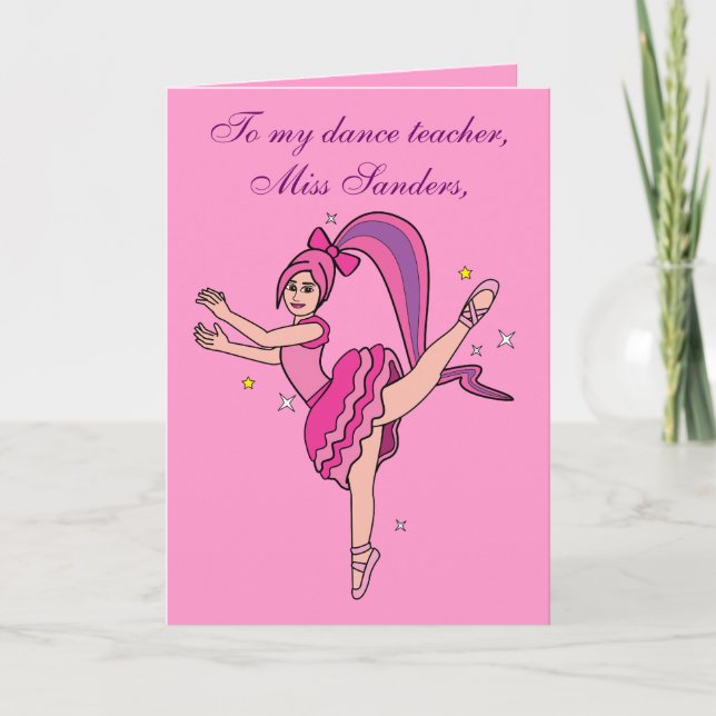 Dankeschön Dance Teacher Card: Anpassbar Dankeskarte (Vorderseite)