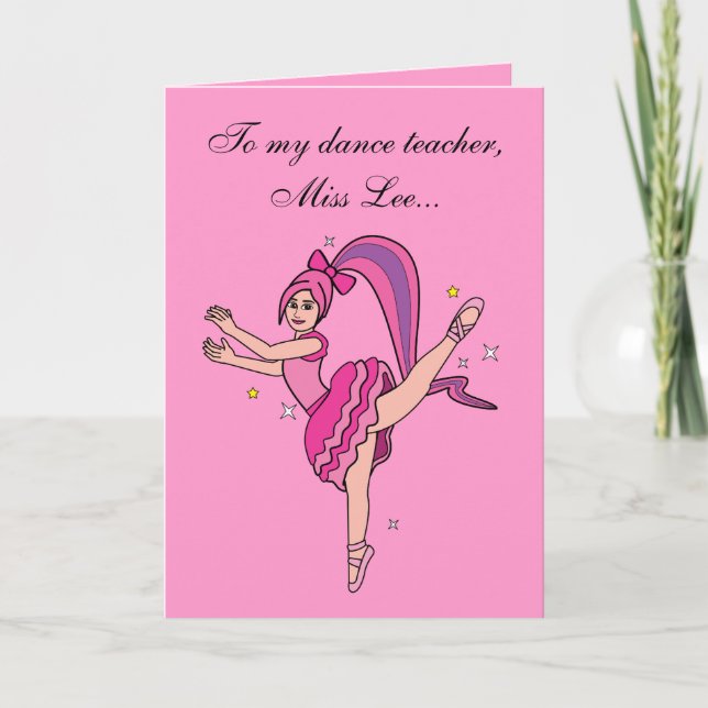 Dankeschön Dance Teacher Card: Anpassbar Dankeskarte (Vorderseite)