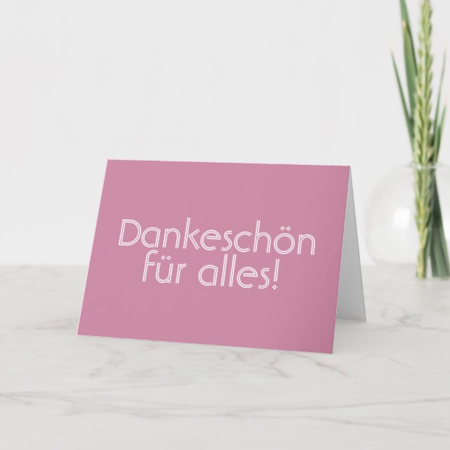 Dankeschön (danke), Karte (deutsch) (Vorderseite)