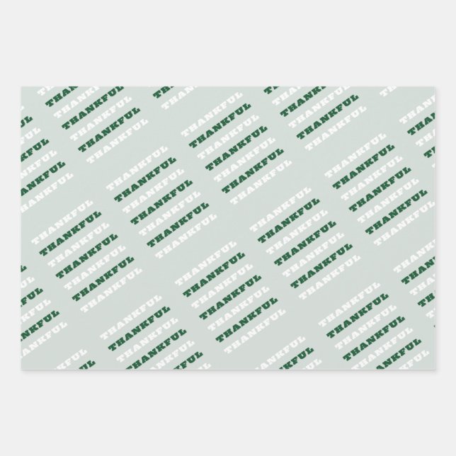 Dankeschön, Danksagung, Grün Geschenkpapier Set (Vorderseite)