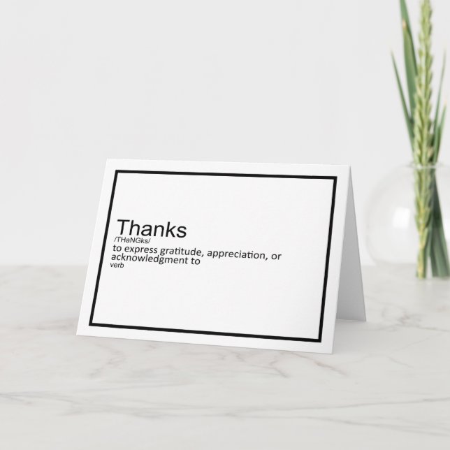 Dankeschön-Definition Karte (Vorderseite)