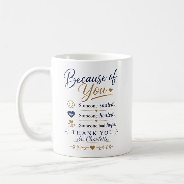 Dankeschön Doktor Geschenk zur Wertschätzung Kaffeetasse (Links)