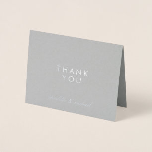 Dankeschön   Einfach Silber Folienkarte