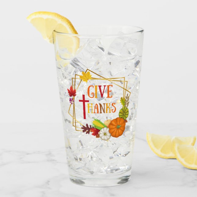 Dankeschön Erntedank Zitat Herbst Kürbis Herbst Glas (Vorderseite Ice)