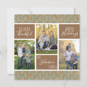 Dankeschön Foto-Collage Thanksgiving Feiertagskarte