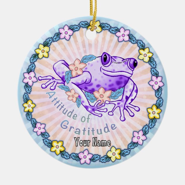 Dankeschön Frosch Keramik Ornament (Vorne)
