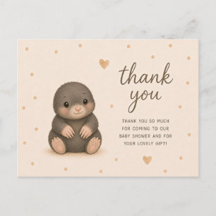 Dankeschön für Baby-Maulwurf-Baby-Party Postkarte
