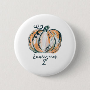 Dankeschön für Damen Enneagramm 2 Wasserfarbe Kürb Button