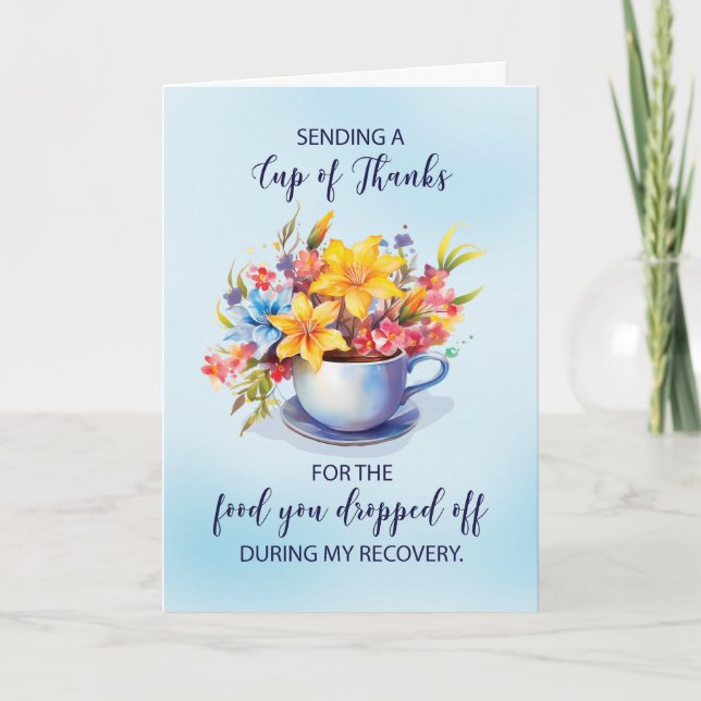 Dankeschön für das Essen, das während der Erholung Karte (Vorderseite)