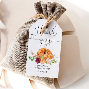 Dankeschön für das herbstliche Brautdusche mit Kür Geschenkanhänger