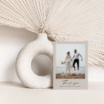 Dankeschön für das moderne graue Foto-Minimalskrip Einladung<br><div class="desc">Graue moderne,  einfache zeitgenössische Skript Hochzeit danke Ihnen Karte. Atemberaubend modernes minimales Design. Teil einer Suite.</div>