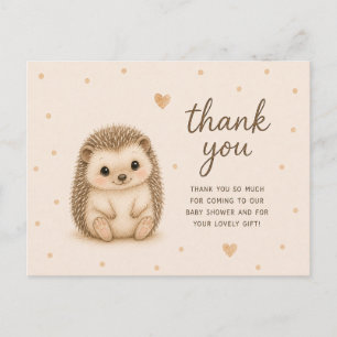 Dankeschön für die Babyparty des kleinen Igels Postkarte
