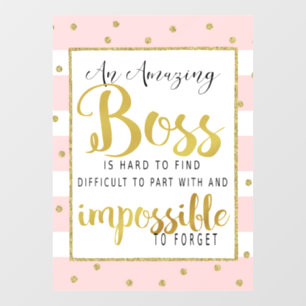 Dankeschön für die Boss Wertungswoche Fensteraufkleber