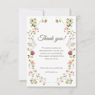 Dankeschön für die Hochzeit von Grün und Weiß Dankeskarte