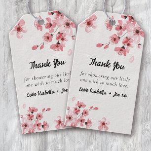 Dankeschön für die Kirschblüten-Babyparty Geschenkanhänger