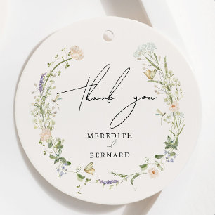 Dankeschön für die Vintage-Rustikal-Wildblumen-Hoc Geschenkanhänger
