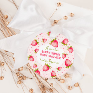 Dankeschön für Erdbeeren-Rosa Baby Shower Geschenkanhänger