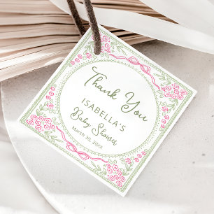 Dankeschön für Floral Wildflower Mädchen Baby Show Geschenkanhänger
