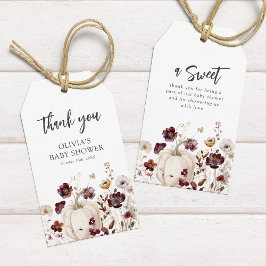 Dankeschön für Herbst-Wildblumen-Baby-Party Geschenkanhänger