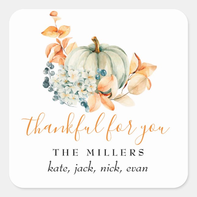 Dankeschön für Ihr Erntedank Geschenketikett Quadratischer Aufkleber (Vorderseite)
