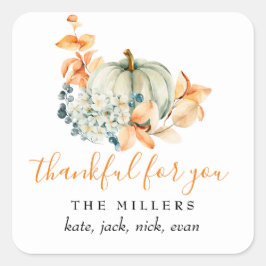 Dankeschön für Ihr Erntedank Geschenketikett Quadratischer Aufkleber