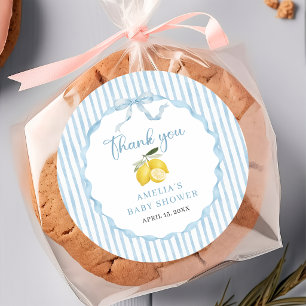 Dankeschön für Lemon Baby Shower Runder Aufkleber