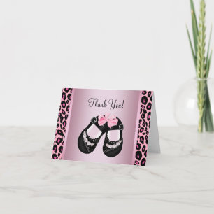 Dankeschön für Pink Leopard Baby Shower Dankeskarte