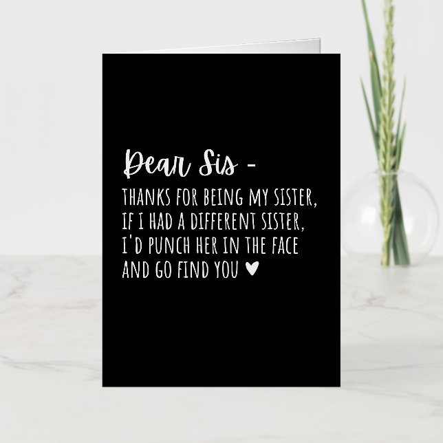 Dankeschön für Schwestern. (Vorderseite)