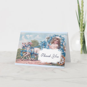 Dankeschön für Vintage-Mädchen in von Lämmern gezo Karte