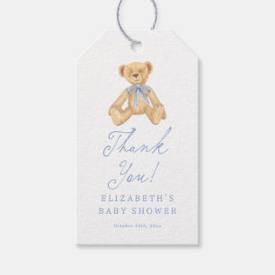 Dankeschön für Vintage-Teddybär-Baby-Shower Geschenkanhänger