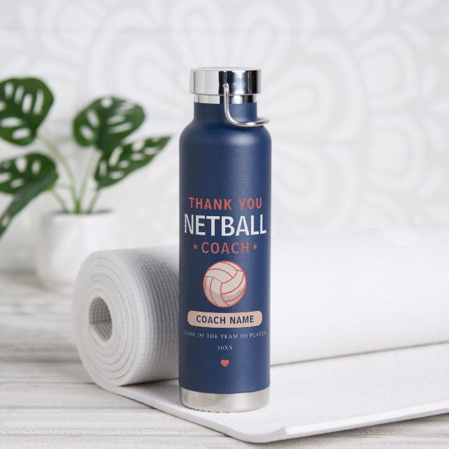 Dankeschön-Geschenk für Netball-Trainer-Team Trinkflasche (Yoga (gedreht))