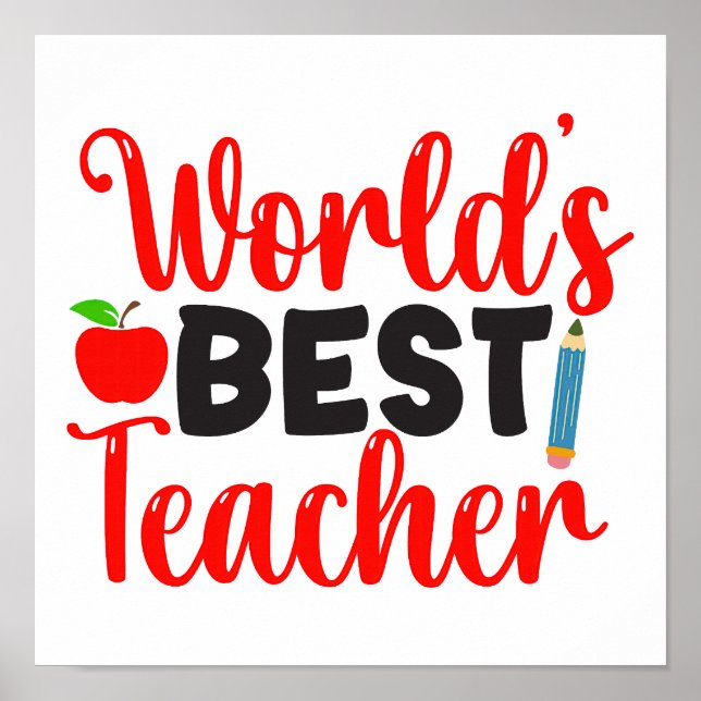 Dankeschön-Geschenk Weltbester Lehrer Poster (Vorne)