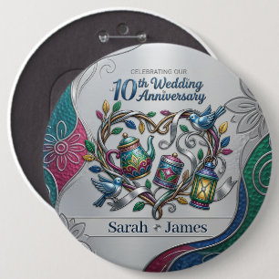 Dankeschön-Geschenke zur 10. Zinnhochzeit Button