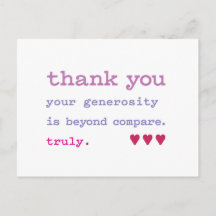 Dankeschön. Großzügigkeit über den Vergleich hinau