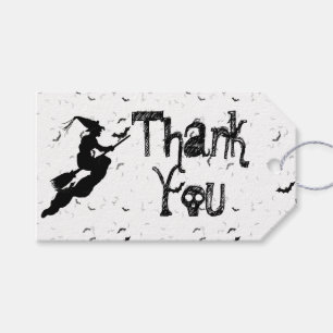 Dankeschön Halloween Silhouette Schwarz/Weiß Geschenkanhänger