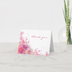 Dankeschön-Handschrift-Wasserfarben-Blumen-Elegant Dankeskarte