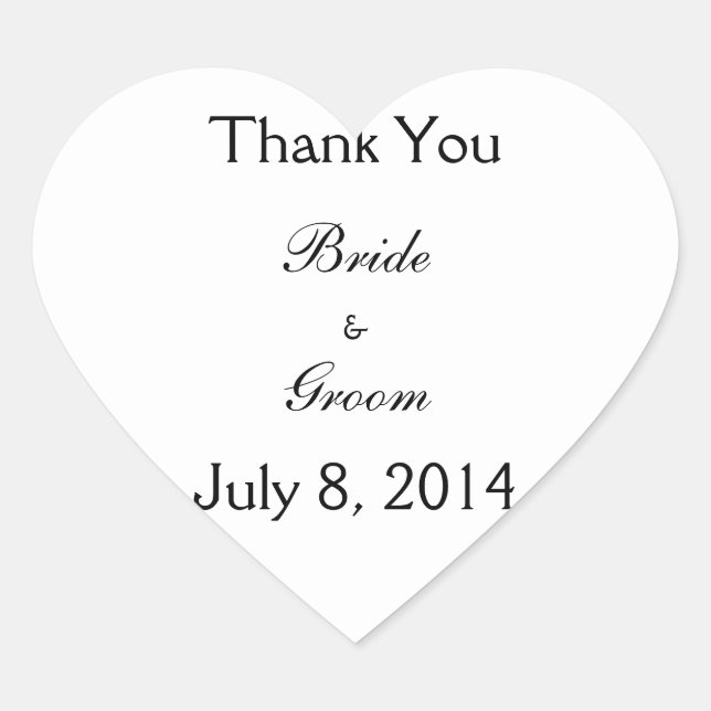 Dankeschön Herz-Aufkleber (Vorderseite)