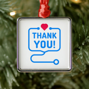 Dankeschön  Herz - Stethoskop Ornament Aus Metall