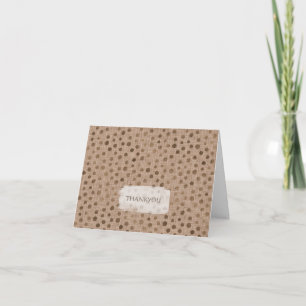 Dankeschön Hinweis Braune Linen Dots Blank Bride S Dankeskarte