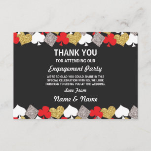 Dankeschön-Hochzeits Engagement Las Vegas Casino K Einladung
