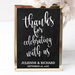 Dankeschön-Hochzeitskreidetafel 13x19 Schild